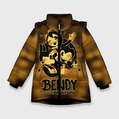 Зимняя куртка для девочки Bendy and the ink machine / 3D-Черный – фото 1