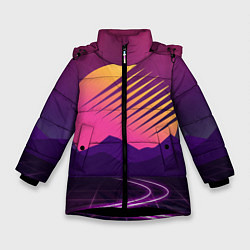 Куртка зимняя для девочки Digital Sun, цвет: 3D-черный