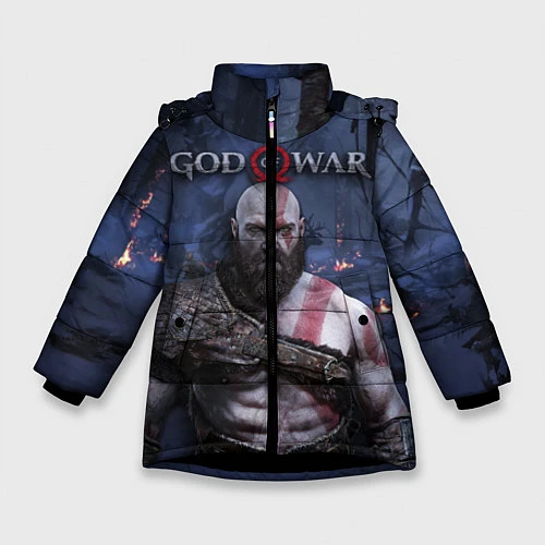 Зимняя куртка для девочки God of War: Kratos / 3D-Черный – фото 1