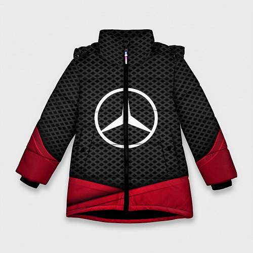 Зимняя куртка для девочки Mercedes Benz: Grey Carbon / 3D-Черный – фото 1