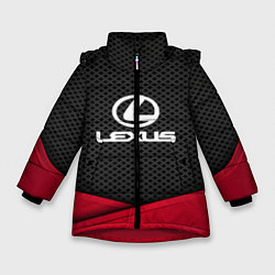 Куртка зимняя для девочки Lexus: Grey Carbon, цвет: 3D-красный