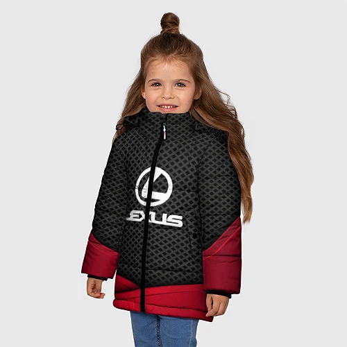 Зимняя куртка для девочки Lexus: Grey Carbon / 3D-Красный – фото 3