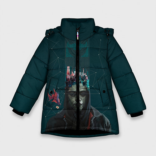 Зимняя куртка для девочки Mr. Robot / 3D-Черный – фото 1