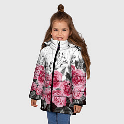 Куртка зимняя для девочки Roses Trend, цвет: 3D-черный — фото 2