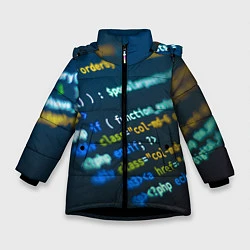 Куртка зимняя для девочки Programming Collection, цвет: 3D-черный