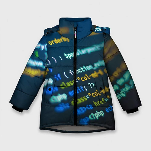 Зимняя куртка для девочки Programming Collection / 3D-Светло-серый – фото 1