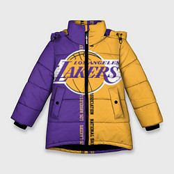 Куртка зимняя для девочки NBA: LA Lakers, цвет: 3D-черный