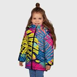 Куртка зимняя для девочки Тропическая мода, цвет: 3D-черный — фото 2