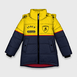 Куртка зимняя для девочки Italy Lamborghini, цвет: 3D-красный