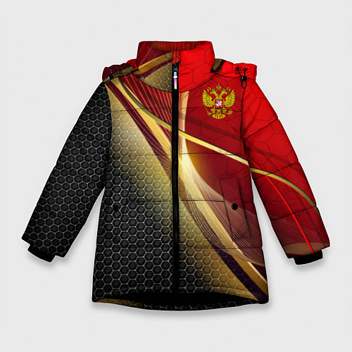 Зимняя куртка для девочки RUSSIA SPORT: Gold Collection / 3D-Черный – фото 1