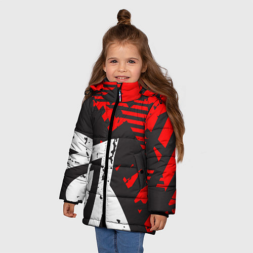 Зимняя куртка для девочки Grunge Art / 3D-Светло-серый – фото 3