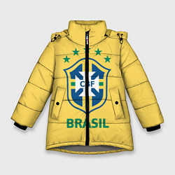 Куртка зимняя для девочки Brazil Team, цвет: 3D-светло-серый