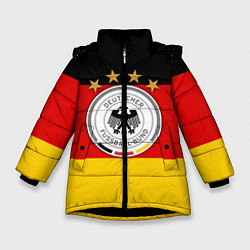 Куртка зимняя для девочки Немецкий футбол, цвет: 3D-черный