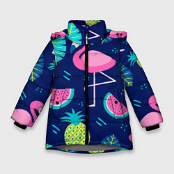Зимняя куртка для девочки Фруктовый фламинго