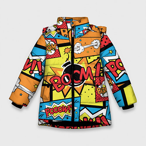 Зимняя куртка для девочки Boom Pop Art / 3D-Черный – фото 1