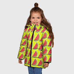 Куртка зимняя для девочки Арбузный микс, цвет: 3D-черный — фото 2