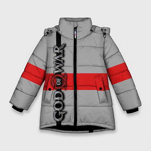 Зимняя куртка для девочки God of War: Grey Style / 3D-Черный – фото 1