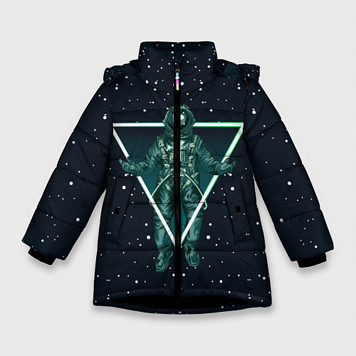 Зимняя куртка для девочки Космонавт-гуру / 3D-Черный – фото 1