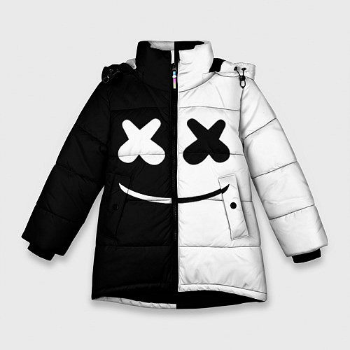 Зимняя куртка для девочки Marshmello: Black & White / 3D-Черный – фото 1