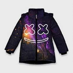 Куртка зимняя для девочки Marshmello: Neon Space, цвет: 3D-черный