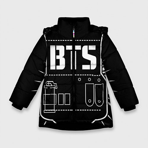 Зимняя куртка для девочки BTS ARMY / 3D-Черный – фото 1