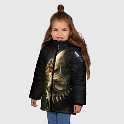 Куртка зимняя для девочки Армированный шлем, цвет: 3D-черный — фото 2