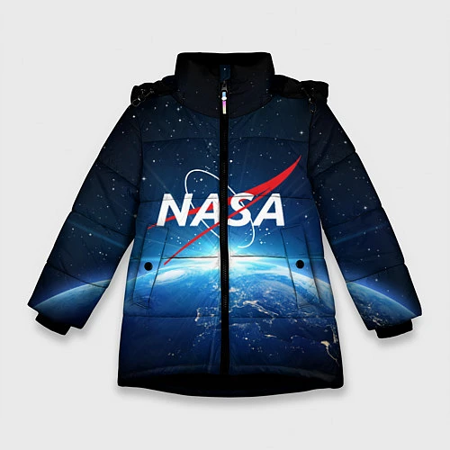 Зимняя куртка для девочки NASA: Sunrise Earth / 3D-Черный – фото 1