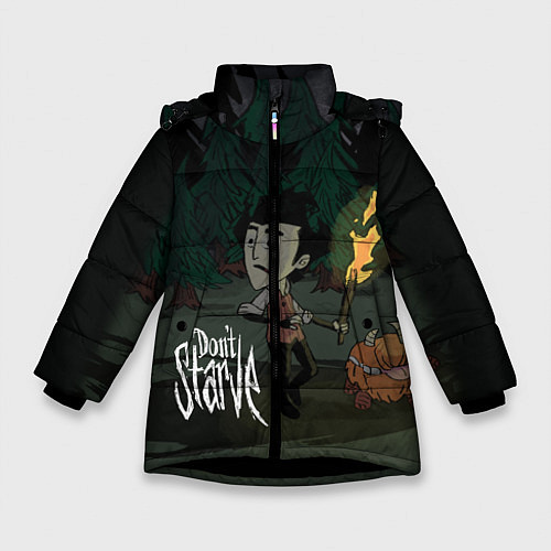 Зимняя куртка для девочки Don't Starve: Night Forrest / 3D-Черный – фото 1