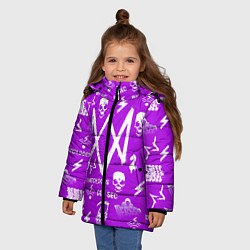 Куртка зимняя для девочки Watch Dogs 2: Violet Pattern, цвет: 3D-красный — фото 2