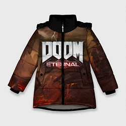 Куртка зимняя для девочки DOOM: Eternal, цвет: 3D-светло-серый