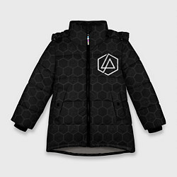 Куртка зимняя для девочки Linkin Park: Black Carbon, цвет: 3D-светло-серый
