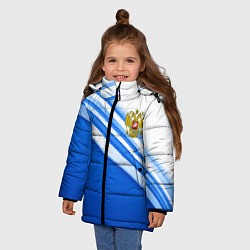 Куртка зимняя для девочки Россия: голубая волна, цвет: 3D-черный — фото 2