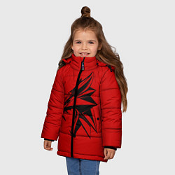 Куртка зимняя для девочки Оскал Ведьмака, цвет: 3D-черный — фото 2