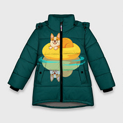 Зимняя куртка для девочки Корги на пончике