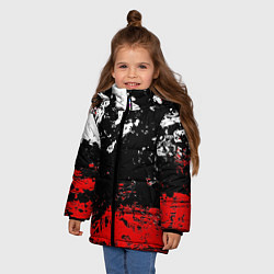 Куртка зимняя для девочки Брызги красок, цвет: 3D-светло-серый — фото 2