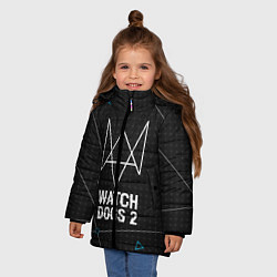 Куртка зимняя для девочки Watch Dogs 2: Tech Geometry, цвет: 3D-светло-серый — фото 2
