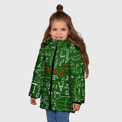 Зимняя куртка для девочки E=mc2: Green Style / 3D-Светло-серый – фото 3