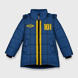 Куртка зимняя для девочки Fallout: Vault 101, цвет: 3D-черный