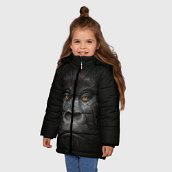 Куртка зимняя для девочки Морда Гориллы, цвет: 3D-черный — фото 2