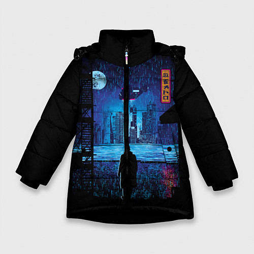 Зимняя куртка для девочки Blade Runner: Dark Night / 3D-Черный – фото 1