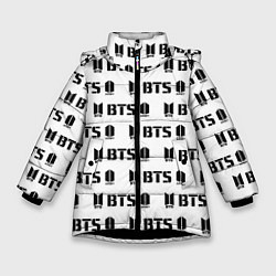 Куртка зимняя для девочки BTS: White Army, цвет: 3D-черный