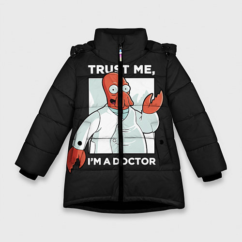 Зимняя куртка для девочки Zoidberg: Trust Me / 3D-Черный – фото 1