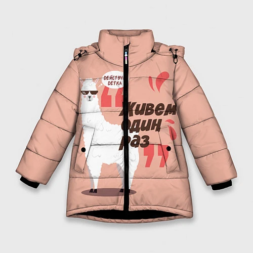 Зимняя куртка для девочки Живешь один раз / 3D-Черный – фото 1