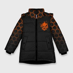 Куртка зимняя для девочки Cyberpunk 2077: Samurai, цвет: 3D-черный