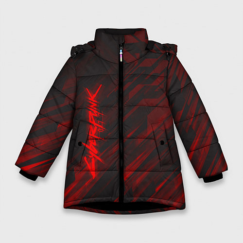 Зимняя куртка для девочки Cyberpunk 2077: Red Breaks / 3D-Черный – фото 1