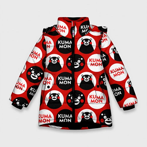 Зимняя куртка для девочки Kumamon Pattern / 3D-Черный – фото 1