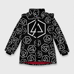 Куртка зимняя для девочки Linkin Park: Pattern, цвет: 3D-красный