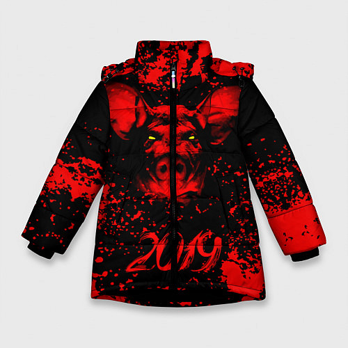 Зимняя куртка для девочки Адский кабан 2019 / 3D-Черный – фото 1