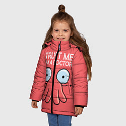 Куртка зимняя для девочки Trust Me I'm a Doctor, цвет: 3D-черный — фото 2
