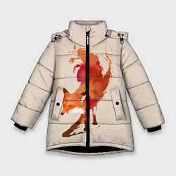 Куртка зимняя для девочки Paint Fox, цвет: 3D-черный